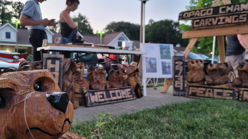 Carved crafts vendor